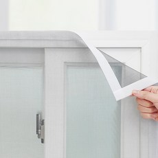 QUECHUNG 窗戶陽台白色魔鬼氈紗窗, 1個