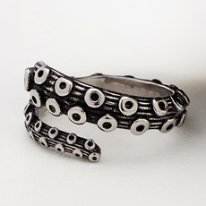 노이드비 남성용 써지컬스틸 블랙유화 크라켄 링 반지