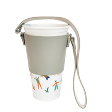 SNF 摩登皮革隨行杯杯套, 06 灰色, 1個