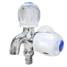 漢登 雙口長栓水龍頭 鋅合金 台灣製造, 11.8 x 8.3 x 12.4cm, 1個