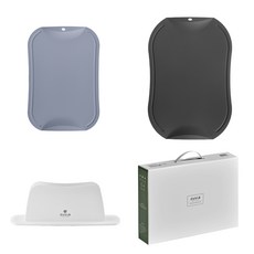 doble 不易留刀痕砧板 小 藍灰色 + 中 炭灰色 + 砧板架組合, 砧板(小) + 砧板(中) + 砧板架, 1套