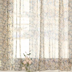 MH 家居 半腰雪紡窗簾 柔美花漾, 多色