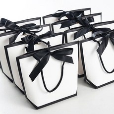 indi.k 黑色亮點緞帶購物袋 10入, 白色, 1套