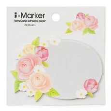 i-Marker 花系列便利貼/情愫 1入, 浪漫花朵設計, 高品質紙張, 黏性適中, 花, 25入