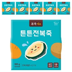 본죽 키즈 튼튼 전복죽, 180g, 6개