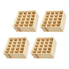 小麥購物 內衣襪分隔收納盒 20格 140g, 米色, 4個