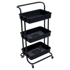 卡扣版PP多功能收納車, 黑色