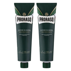 PRORASO 刮鬍膏 綠標 150ml 含尤加利樹精油和薄荷醇, 2條
