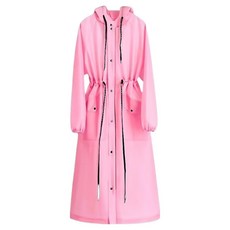 EVA收腰風衣雨衣, 加厚面料, 暴雨級防水, XL, 粉色