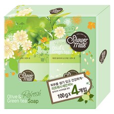 Shower mate 橄欖 & 綠茶潔面皂, 100g, 1套