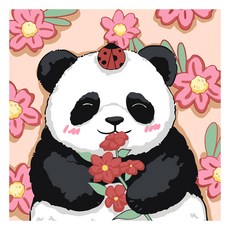 DCLARE DIY 數字油畫 20 x 20 cm 套組, 4號 熊貓, 1個