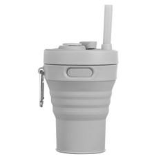 Dailygongam 摺疊隨行杯, 灰色, 1個, 450ml