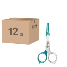 精裝雙色彎剪，刀刃超厚1mm不鏽鋼材質製造，附護套, A42005, 12支