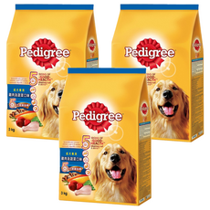 Pedigree 寶路 乾糧, 雞肉+蔬菜, 3kg, 3袋