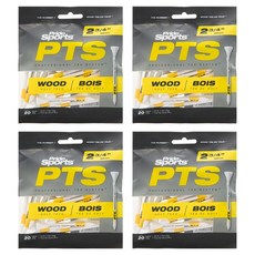 Pride Sports PTS木質高爾夫球座 20入組, 黃色, 4包