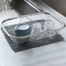 Kitchen Awesome 304全不鏽鋼可伸縮水槽瀝水籃筐 大, 單一顏色, 1欄, 1個