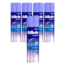 질레트 정품 시리즈 모이스춰라이징 쉐이빙젤, 195g, 5개