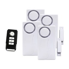 逸奇 門磁門窗防盜警報器 緊急警報器/迎賓門鈴 + 4對1遙控器 ES-33G, 1組