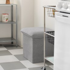 house recipe. POGNY 兩用收納椅凳, 淺灰色, 1個