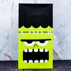 Good given 快樂萬聖節 陰森科學怪人紙袋, 100件, 淺綠色 + 黑色