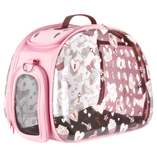 ibiyaya 依比呀呀 透明膠囊寵物提包, 杯子蛋糕 粉色, 1個