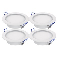 Lumitron 無頻閃嵌入式筒燈 4吋 9W, 白色 象牙白光, 4個