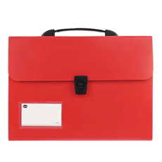 珠友文化 A4手提風琴夾 12層 附索引方便分類整理 封面設計有名片夾, 紅色, 1個