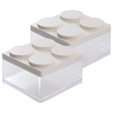 Dirt 樂高形狀迷你收納盒 L, 白色, 2個