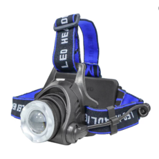 LED 工作頭燈 C款4件組 頭燈 + 電池 + 充電器 + 帽勾, 黑色, 1組