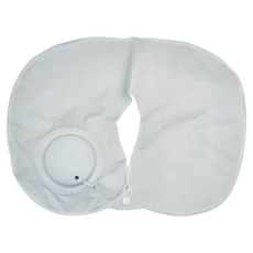 LOHOY 充氣冰絲U型旅行枕, 37 x 25cm, 冰絲藍