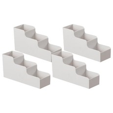 FAmILyLIFE 生活 階梯式桌上文具妝品收納盒 19.5 x 6 x 9.8cm 120g, 白色, 4個