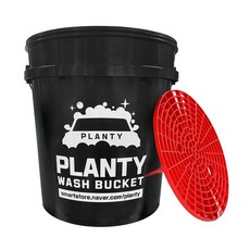 World Clean Plenti 洗車桶 + 隔砂網套組, 黑色 + 紅色, 18L