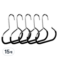 모자후크 행거 걸이, 블랙, 15개