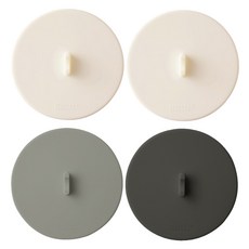 MONACO OLIVE 完全貼合懸浮真空矽膠杯蓋4件組, 1套, 奶油色, 奶油色, 灰色, 炭灰色