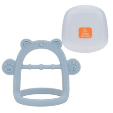 BEBEPICK 小熊手環固齒器+收納盒, 無奶嘴, 藍色(腕戴式)