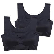 超薄冰絲無痕內衣 2件, L, 黑色