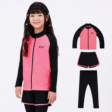 아쿠아티카 아동용 only one 래쉬가드 집업 + 워터레깅스 + 반바지 세트 AQA336