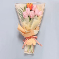 Fancy Fix 簡約線條花朵包裝紙 L, 50個, 米色