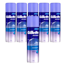 질레트 정품 시리즈 모이스춰라이징 쉐이빙젤, 195g, 6개