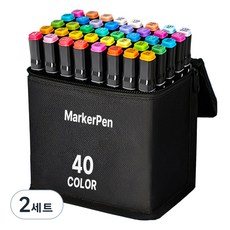 다다 디자인 드로잉 마커펜 천케이스, 40색, 2세트