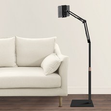 Home Planet 碳鋼 170cm 高度可調 智慧型手機 平板電腦 懶人支架 蛇管立架, 1個, 黑色