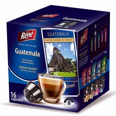 Rene 瓜地馬拉安提瓜咖啡膠囊 多趣酷思咖啡機適用, 7g, 16顆, 1盒