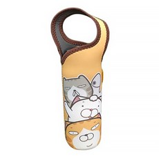 OTTO 崴昇 白爛貓水壺/保溫瓶提袋 LN-601, 黃色, 1個