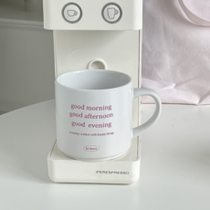 GOODLIVING 字母陶瓷馬克杯, 粉紅色, 1個