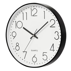 바이아 무소음 벽시계 30cm, 블랙