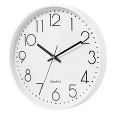 바이아 무소음 벽시계 30cm, 화이트