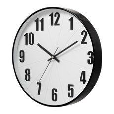 Baia Simple Line 靜音掛鐘, 白黑色