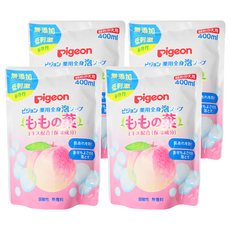 pigeon 貝親 桃葉泡泡浴露 補充包, 400ml, 4包