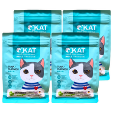 O'KAT 美喵人生 冷凍乾燥生肉糧 95.5% 高肉量 無穀, 70g, 4包, 鮪魚 + 雞