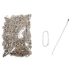 마다꾸미 볼체인 컬러군번줄 줄구슬 10cm, 메탈실버, 50개